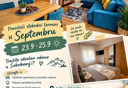 Apartman Pavlović Sokobanja – slobodan termin